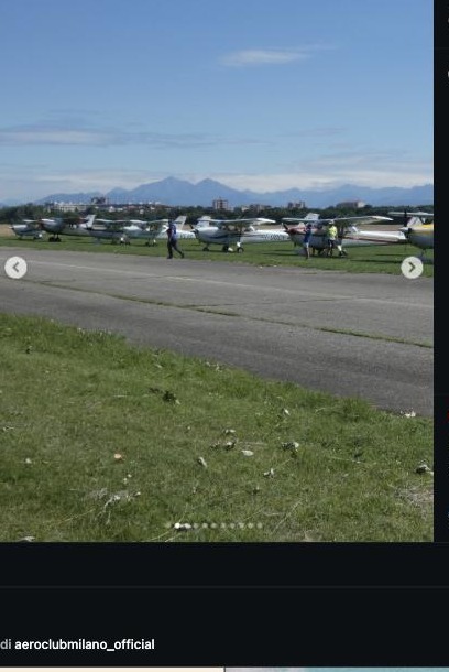 Aeromobili schierati sulla pista di Bresso durante il Campionato Italiano di Rally Aereo 2026