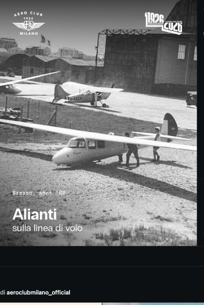 Alianti in decollo a Bresso, Aero Club Volovelistico Milanese anni '60